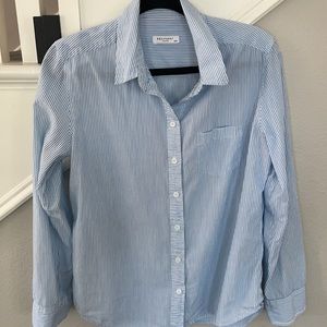 Equipment cotton striped shirt sz M